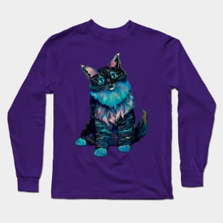 Curious Galaxy Cat Long Sleeve T-Shirt